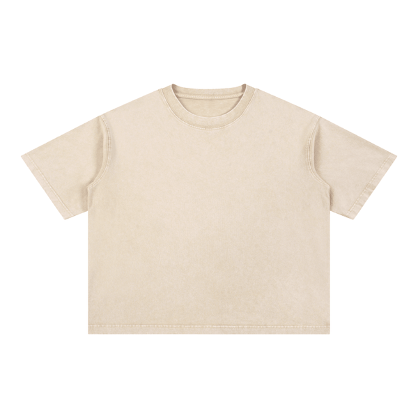 Throwback Mineral Wash Boxy Cotton T-Shirt - KIOKO