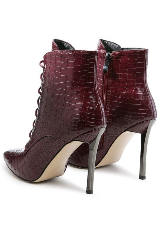 ESCALA CROC LACE - UP STILETTO BOOT - KIOKO