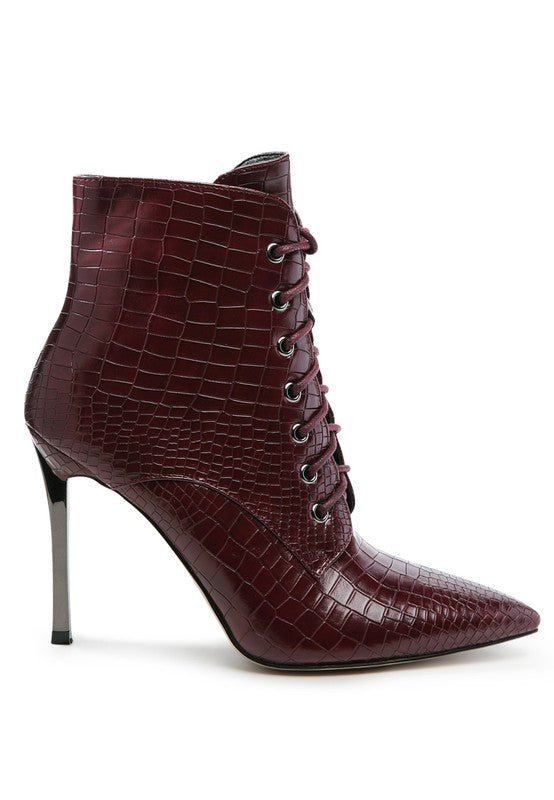 ESCALA CROC LACE - UP STILETTO BOOT - KIOKO