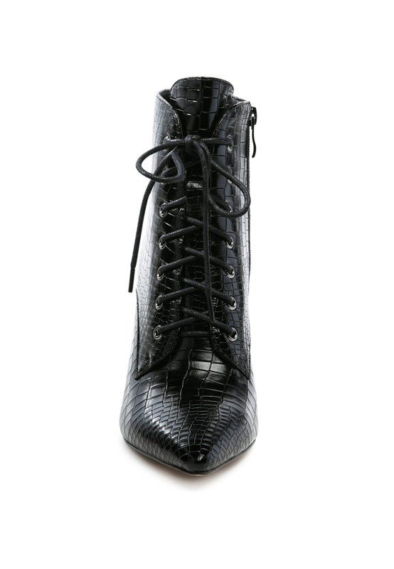 ESCALA CROC LACE - UP STILETTO BOOT - KIOKO