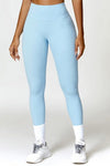 Solid high - waisted hip - lifting athletic leggings - KIOKO