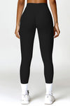 Solid high - waisted hip - lifting athletic leggings - KIOKO