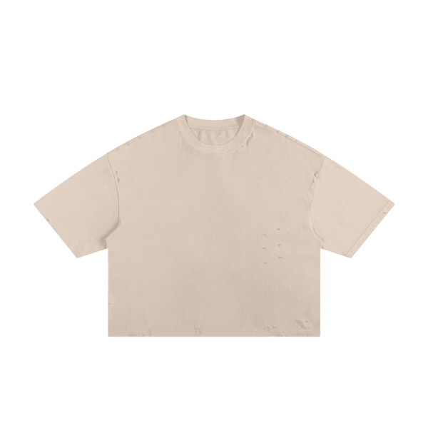 Cut Different Frayed Boxy Tee - KIOKO