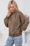 Women Drop Shoulder Crew Neck Pullover Sweatshirt - KIOKO