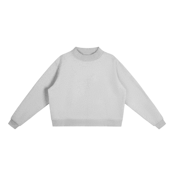 Essential Fleece Mock-Neck Crew Sweatshirt - KIOKO