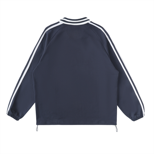 Dean's List Contrast Striped Lapel Collar Sweatshirt