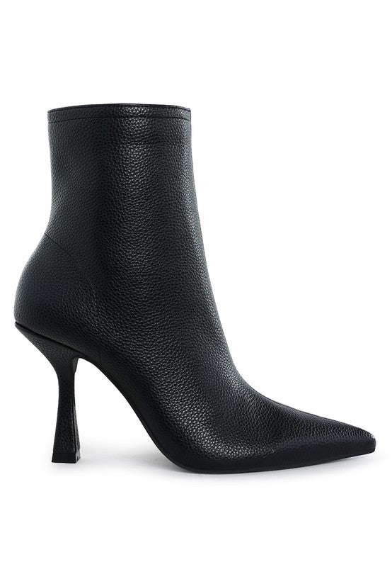 Farnak Pleather Pointed Toe Ankle Boots - KIOKO