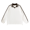 Dean's List Contrast Striped Lapel Collar Sweatshirt - KIOKO