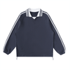 Dean's List Contrast Striped Lapel Collar Sweatshirt - KIOKO