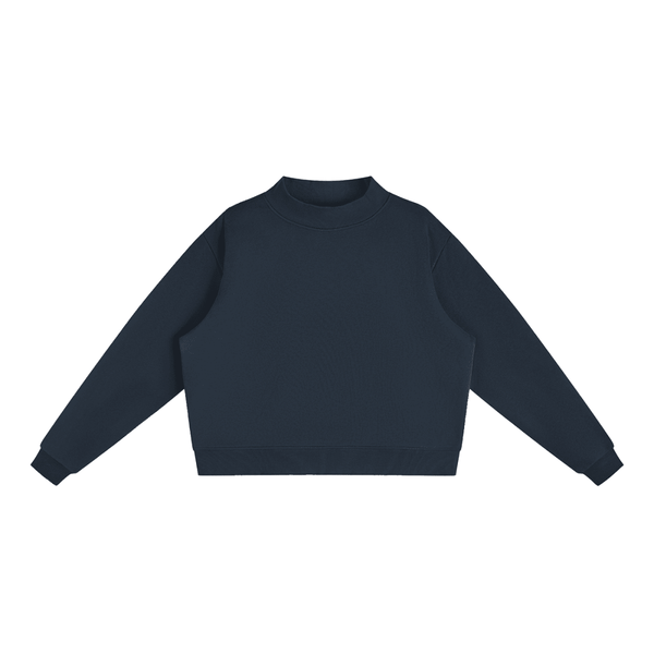 Essential Fleece Mock-Neck Crew Sweatshirt - KIOKO