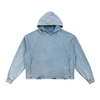 Undone Vintage Washed Frayed-Hem Hoodie