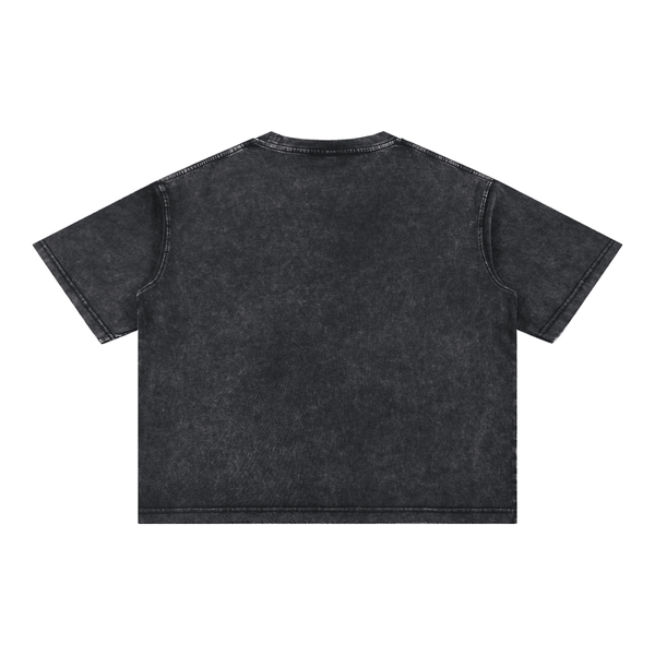 Throwback Mineral Wash Boxy Cotton T-Shirt - KIOKO