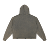 Undone Vintage Washed Frayed-Hem Hoodie - KIOKO
