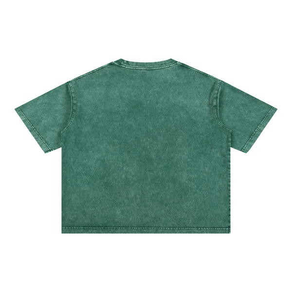 Throwback Mineral Wash Boxy Cotton T-Shirt - KIOKO