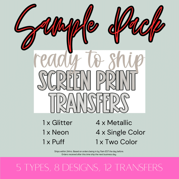 Sample Pack Screen Print Transfers - KIOKO