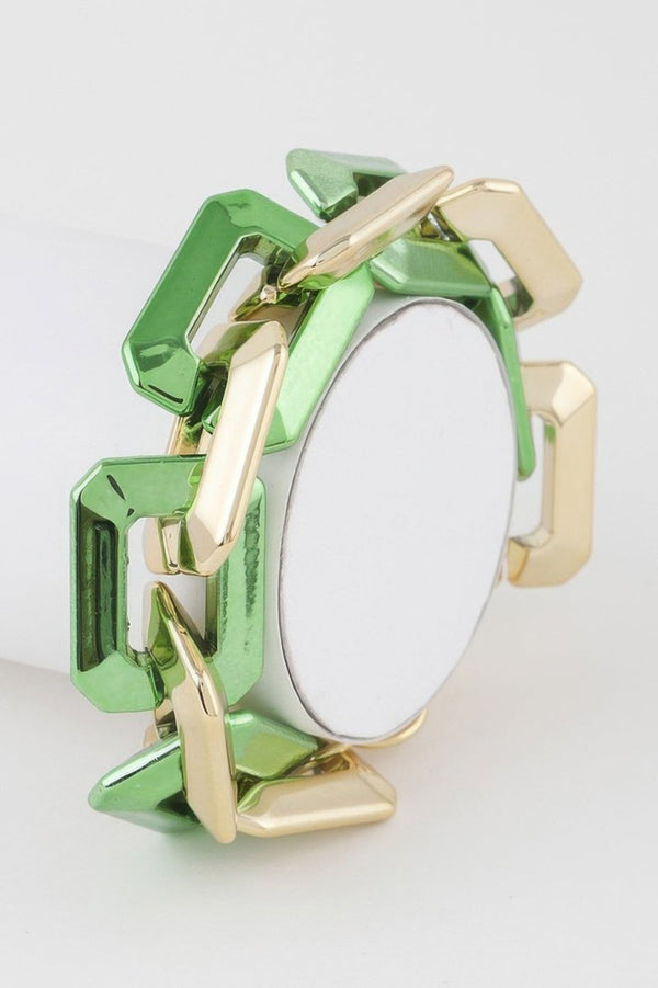 Don't Clock Me Two Toned Link Chain Bracelet - KIOKO