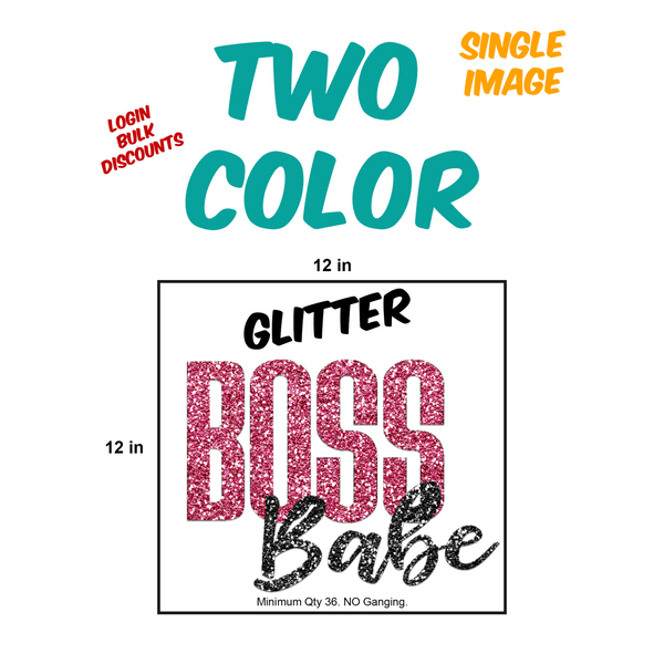 Glitter Two Color Screen Print Transfers - KIOKO
