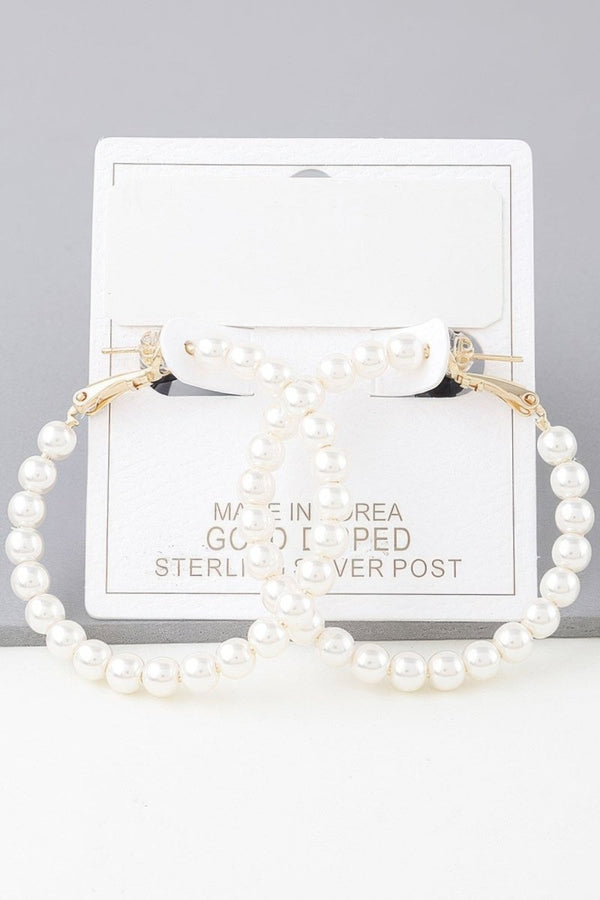 Goddess Frequency Pearl Hoop Earrings - KIOKO