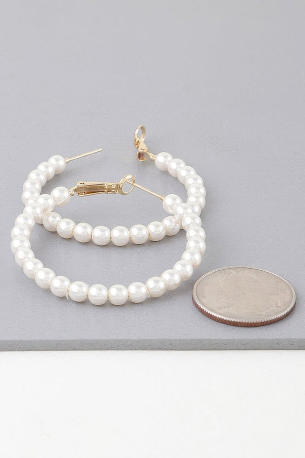 Goddess Frequency Pearl Hoop Earrings - KIOKO
