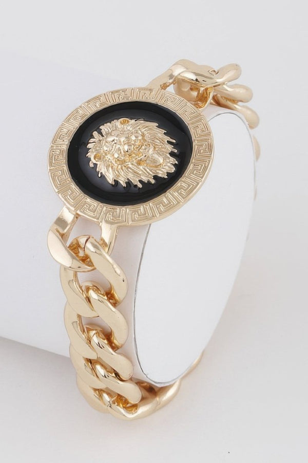 Heavy Hitta Lion Emblem Chain Bracelet - KIOKO