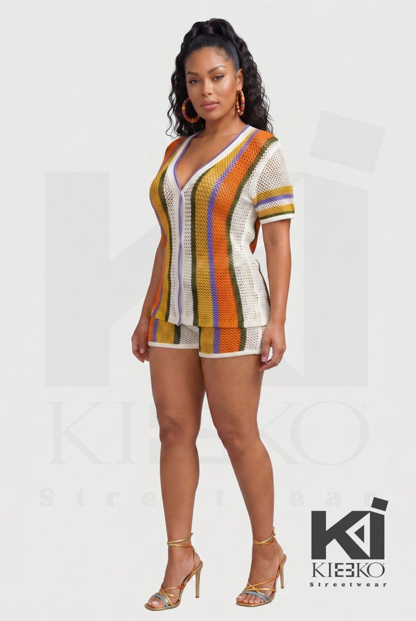 Hot Girl Hue Crochet Shorts Set - KIOKO