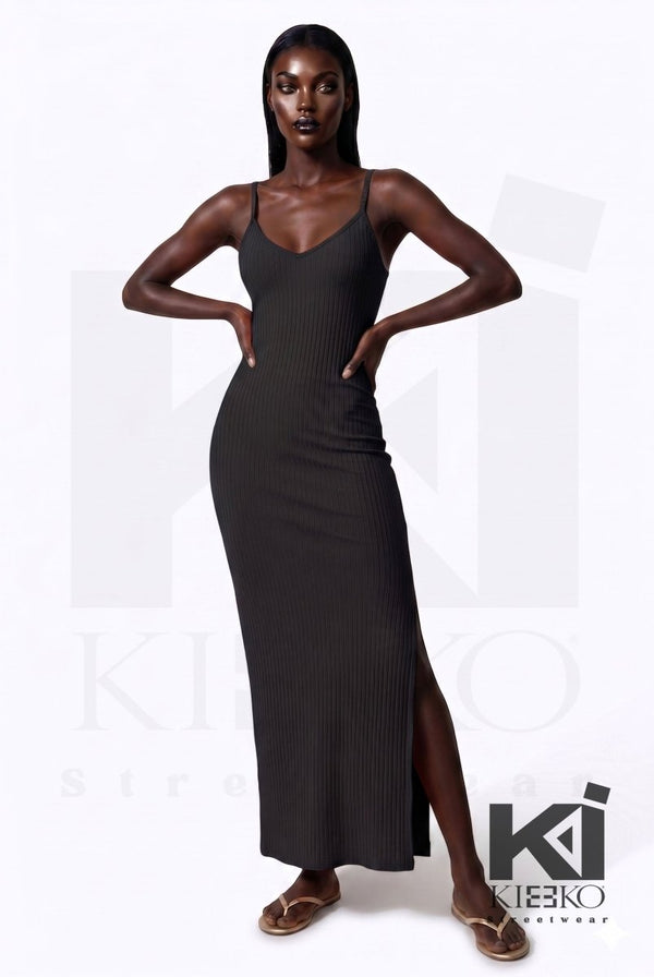 Look But Don't Side Slit Maxi Dress - KIOKO