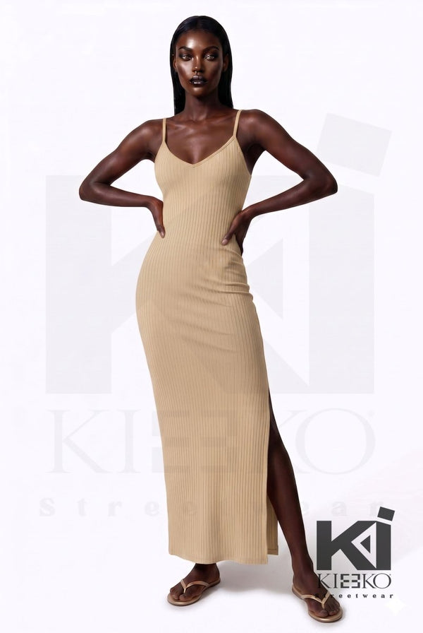 Look But Don't Side Slit Maxi Dress - KIOKO