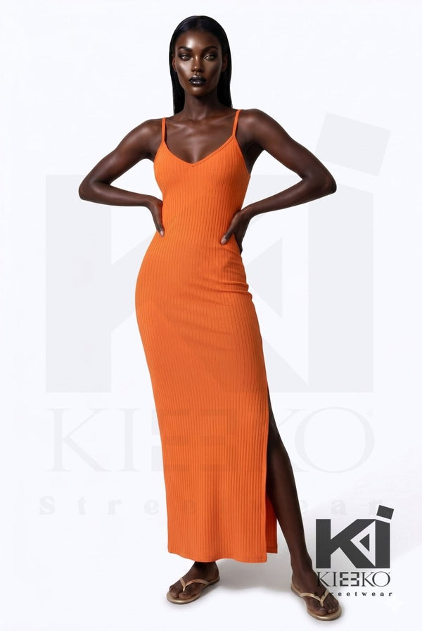 Look But Don't Side Slit Maxi Dress - KIOKO