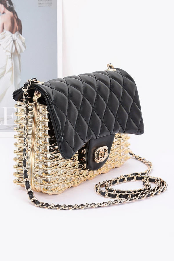 Main Character Only Metallic Leather Flap Bag - KIOKO