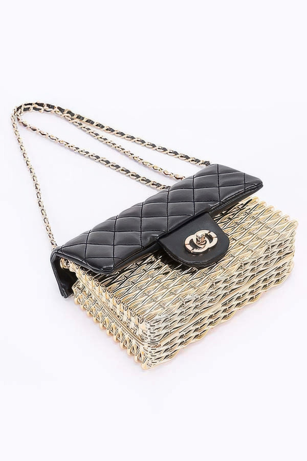 Main Character Only Metallic Leather Flap Bag - KIOKO