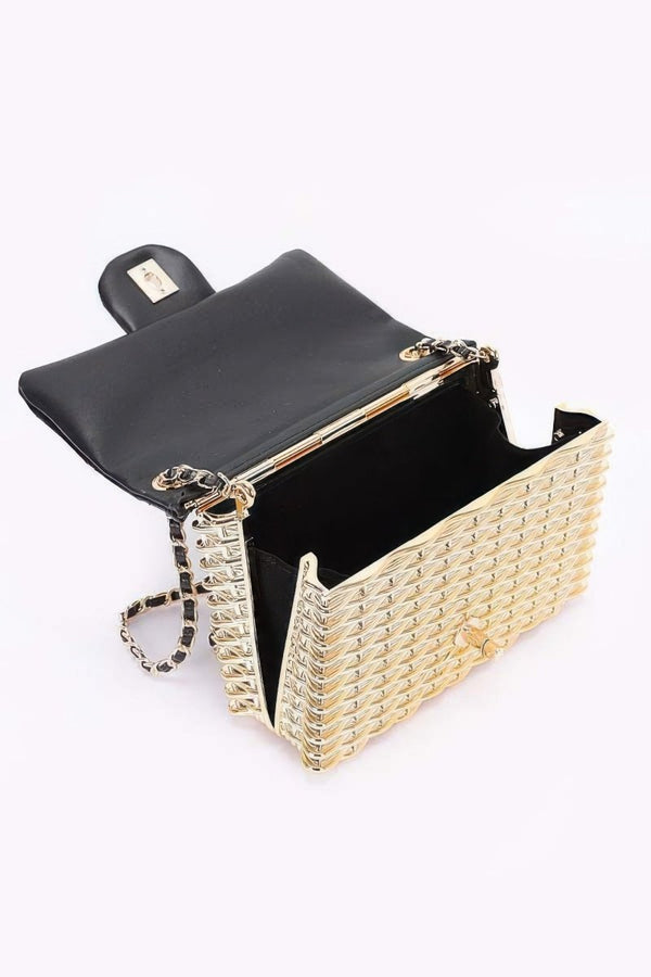 Main Character Only Metallic Leather Flap Bag - KIOKO