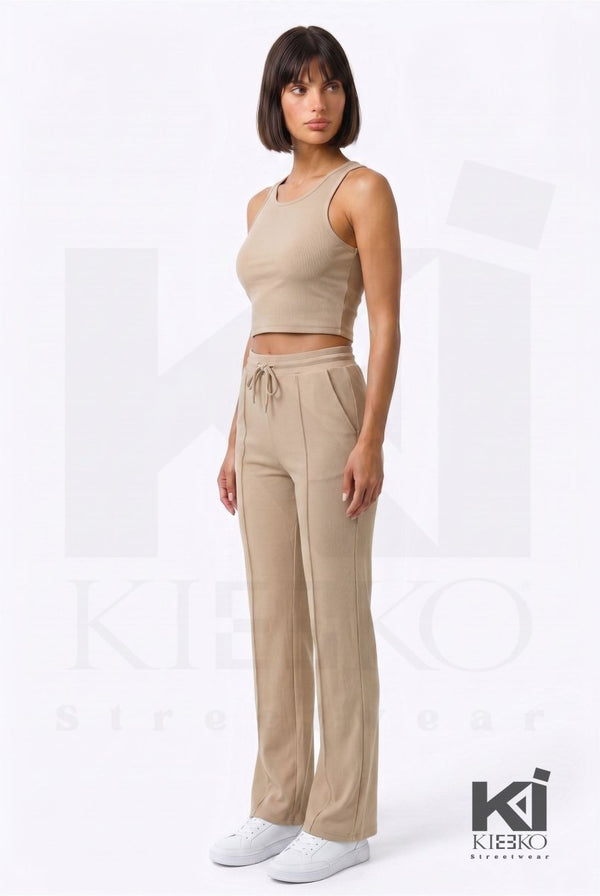 Miss Understood Ribbed Tank Top And Pant Set - KIOKO