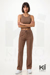 Miss Understood Ribbed Tank Top And Pant Set Brown - KIOKO