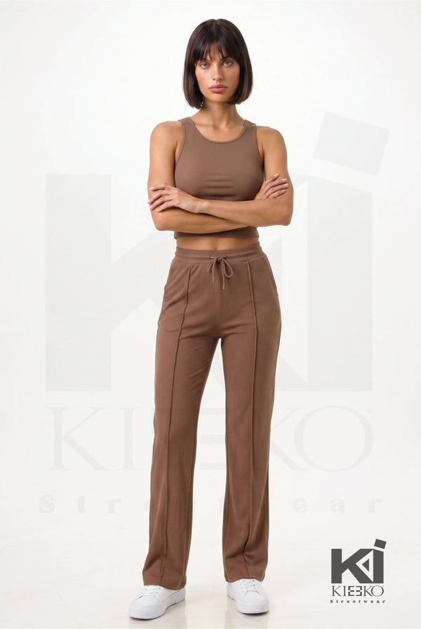 Miss Understood Ribbed Tank Top And Pant Set - KIOKO