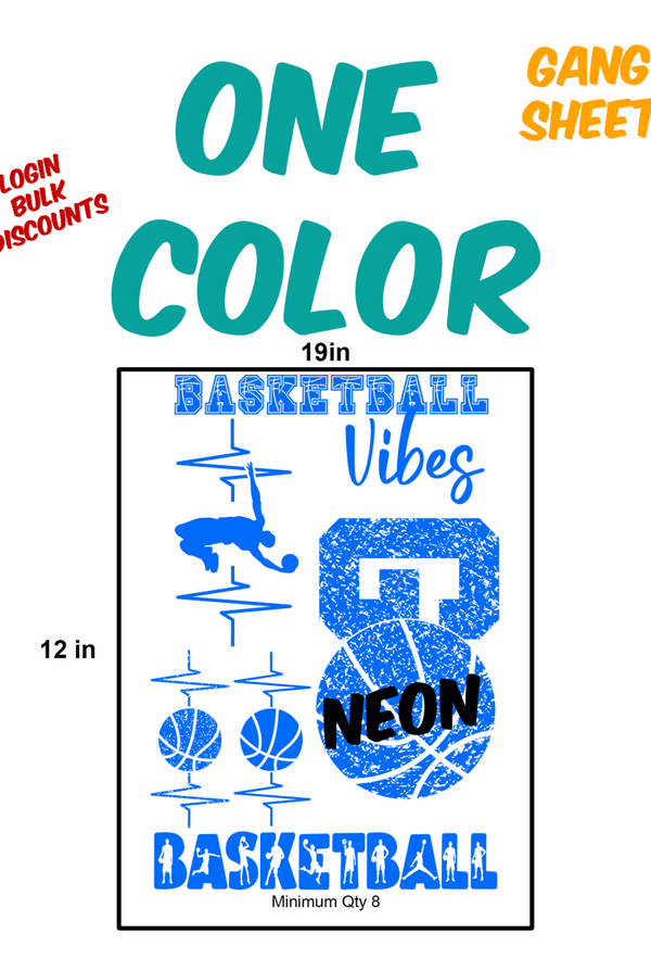 Neon One Color Gang Sheets - KIOKO