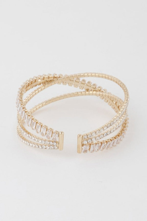 Okay Big Drip Triple Crystal Cuff Bracelet - KIOKO
