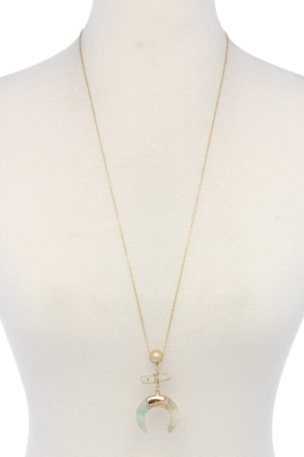 Peace Made Pretty Natural Stone Pendant Necklace - KIOKO