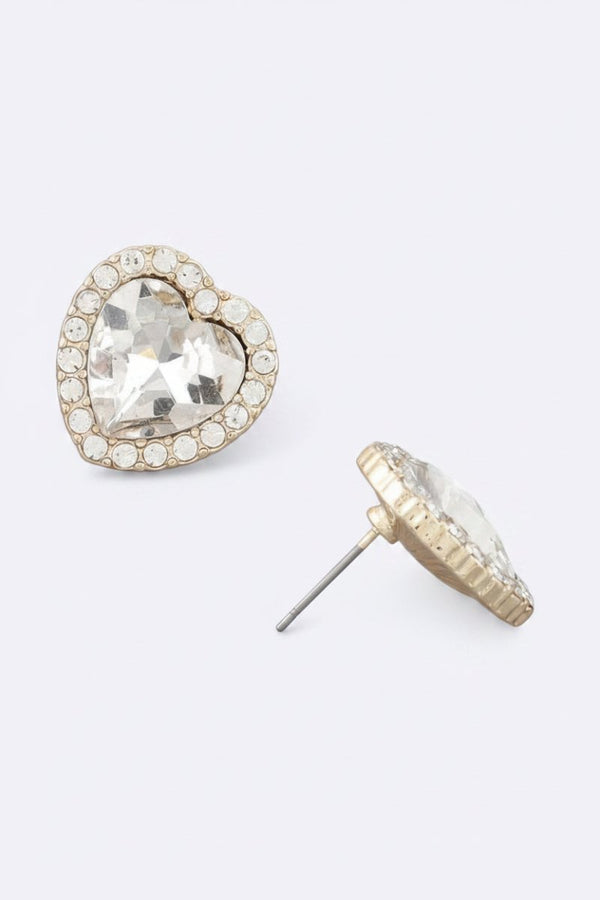 Real Recognize Rich Heart Jewel Stud Earrings - KIOKO