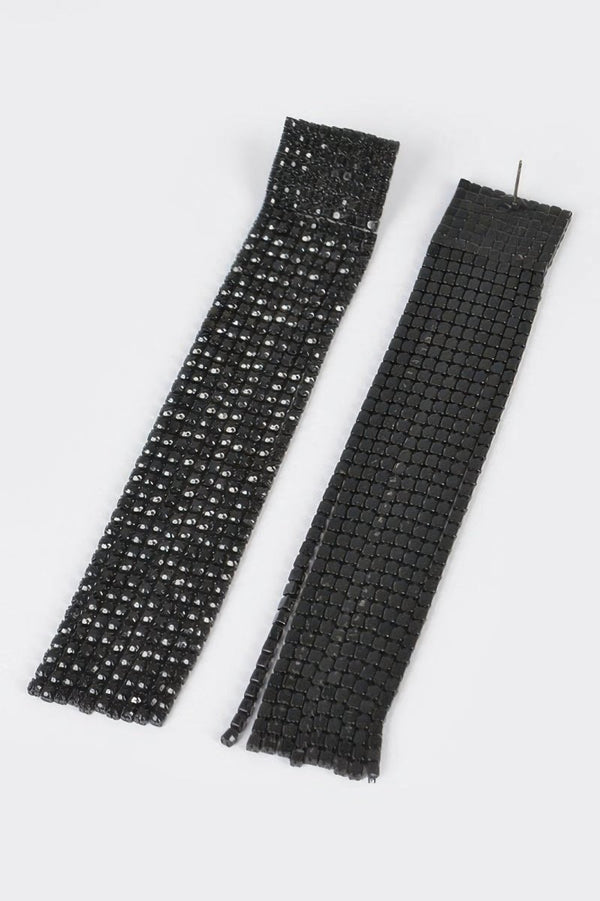 She Got Motion Rhinestone Curtain Drop Earrings - KIOKO