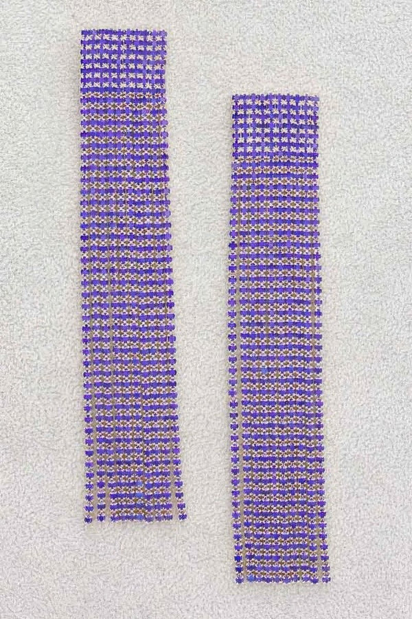 She Got Motion Rhinestone Curtain Drop Earrings - KIOKO