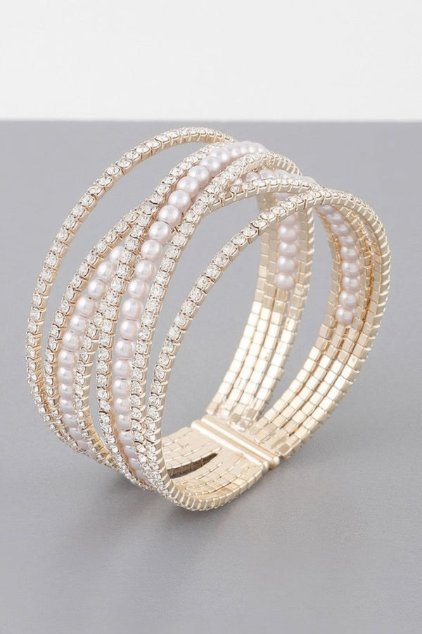 Talk Heavy Cross Jewel Cuff Bracelet - KIOKO