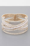 Talk Heavy Cross Jewel Cuff Bracelet - KIOKO