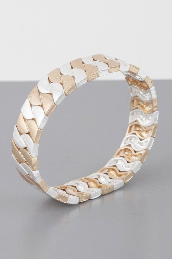 Two Faced Two Toned Curb Bracelet - KIOKO