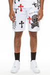 Ride Or Die Chrome Skull Jogger Shorts - KIOKO