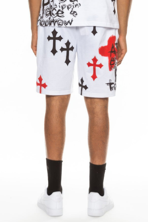 Ride Or Die Chrome Skull Jogger Shorts - KIOKO
