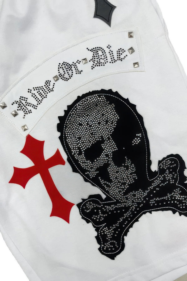 Ride Or Die Chrome Skull Jogger Shorts - KIOKO