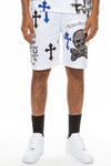 Ride Or Die Chrome Skull Jogger Shorts - KIOKO