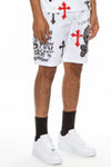 Ride Or Die Chrome Skull Jogger Shorts - KIOKO