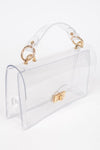 Transparent Metal Studded Flap Bag - KIOKO
