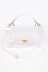 Transparent Metal Studded Flap Bag - KIOKO